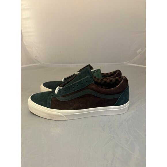 Vans brown green checkered vans low HEIQ PFC water repellent size 8.5 507452 NWT
